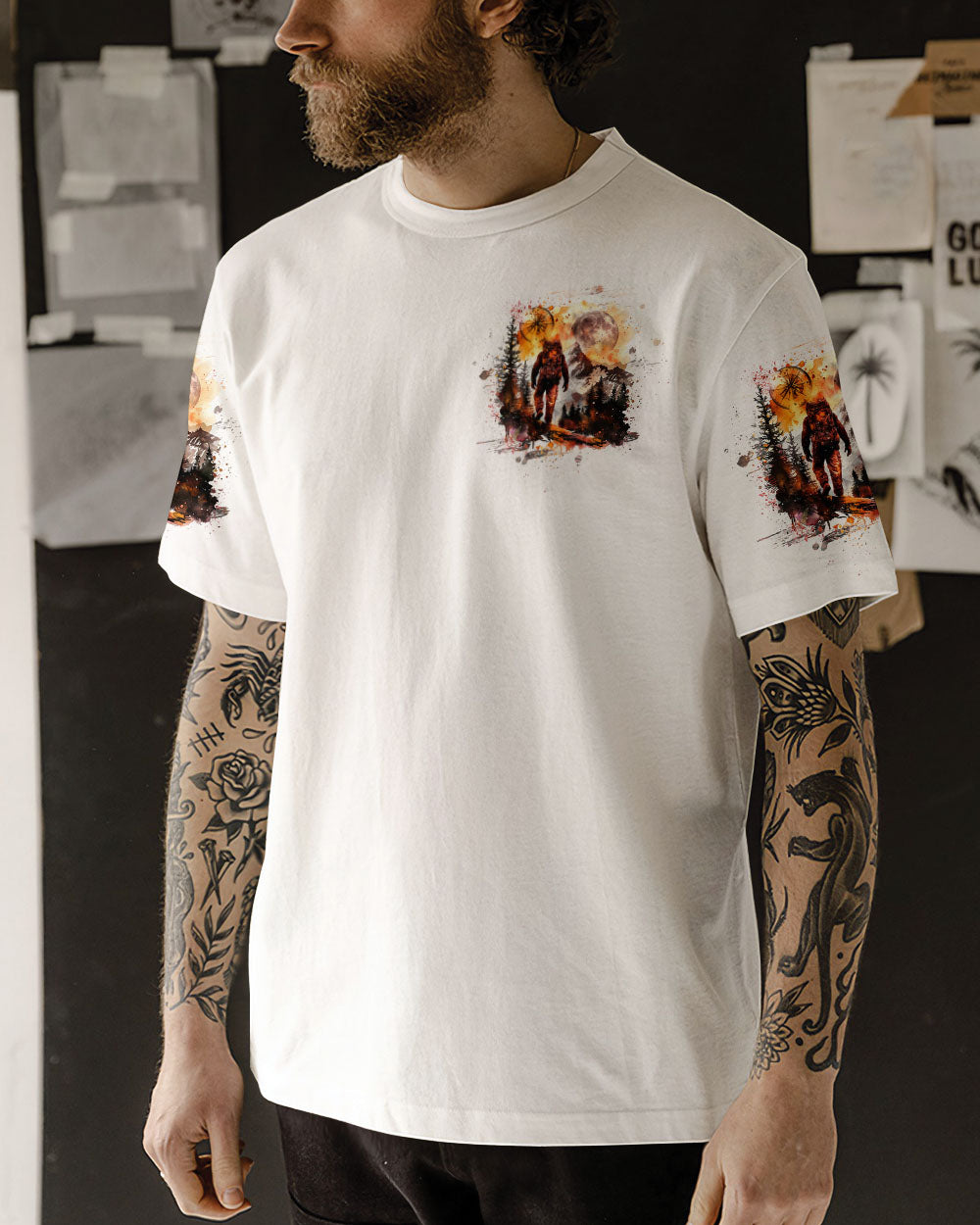 NOT ALL WHO WANDER ARE LOST BIGFOOT COMPASS ALL OVER PRINT - TLTW0110243