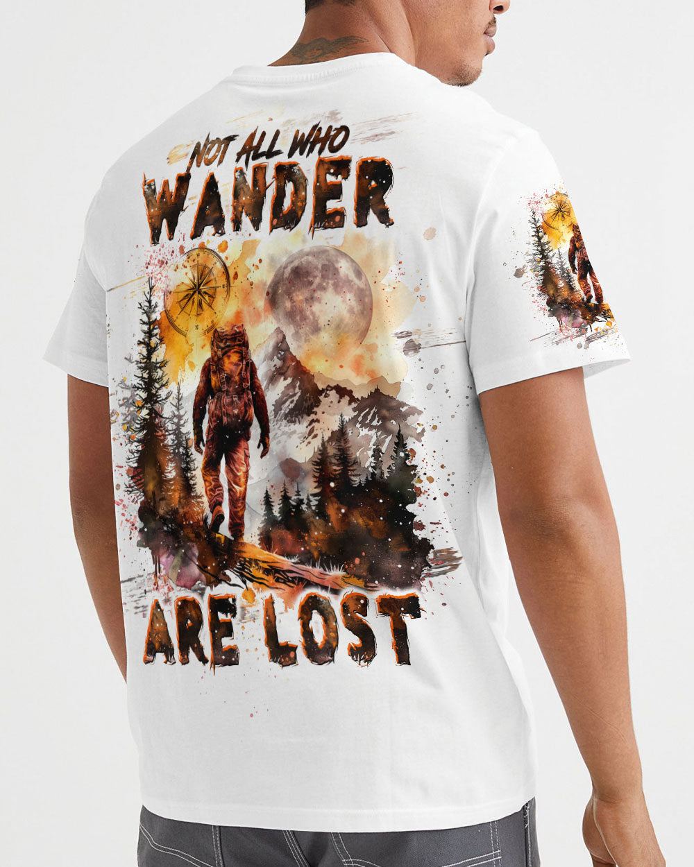 NOT ALL WHO WANDER ARE LOST BIGFOOT COMPASS ALL OVER PRINT - TLTW0110243