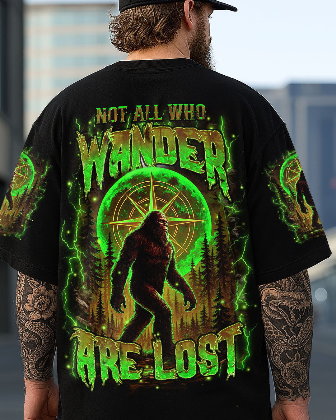 NOT ALL WHO WANDER ARE LOST BIGFOOT ALL OVER PRINT - YHHN2705252