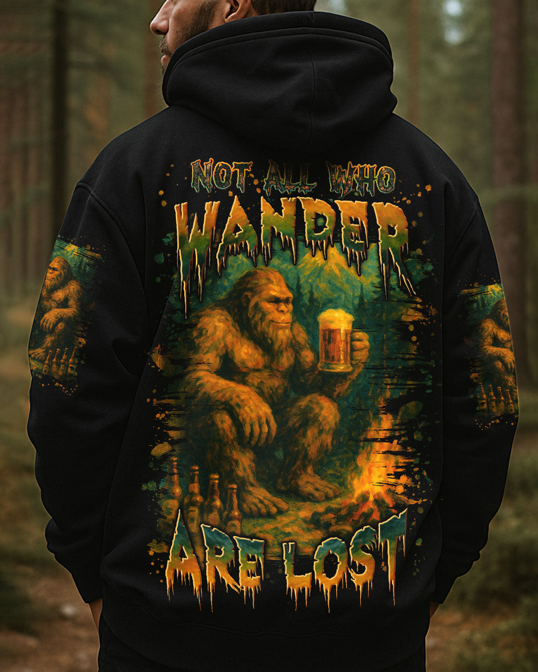 NOT ALL WHO WANDER ARE LOST BIGFOOT COMPASS ALL OVER PRINT - YHLN2306254