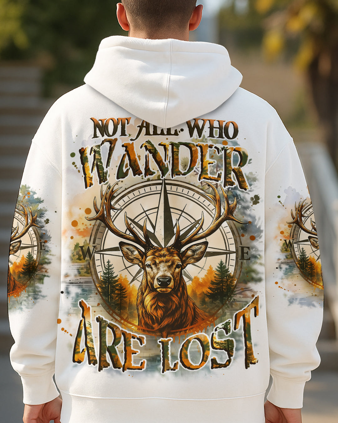 NOT ALL WHO WANDER ARE LOST DEER COMPASS ALL OVER PRINT - YHHN2107253