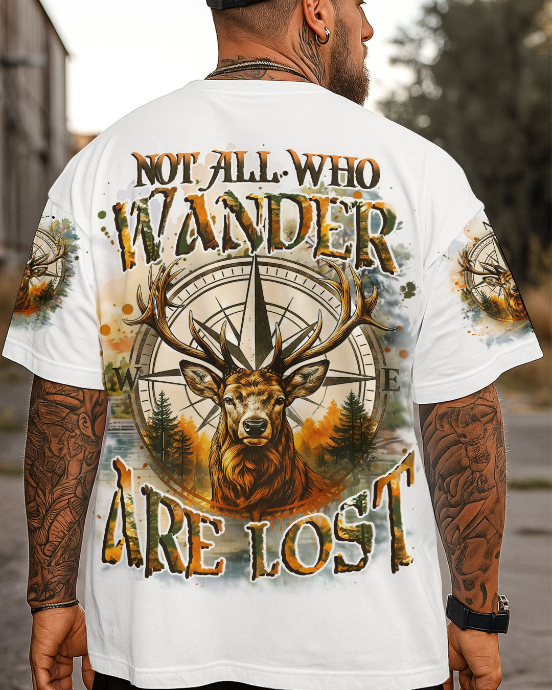 NOT ALL WHO WANDER ARE LOST DEER COMPASS ALL OVER PRINT - YHHN2107253