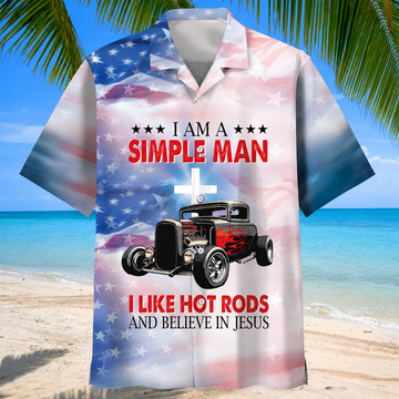 Bluejose I Like Hot Rods And Believe In Jesus Hawaiian Shirt