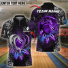 BlueJose Bowling And Pins Dragon Heart Flower Pattern Personalized Name Team Name 3D Shirt (4 Colors)