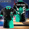 BlueJose Personalized Name Paint Fire Bowling And Pins Multicolor 3D Shirt