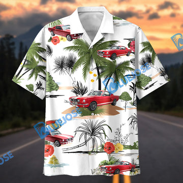 Bluejose Personalized Car Red Mustang Tropical Paradise Hawaiian Shirt