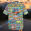 Bluejose Classic Ford Mustangs Retro Collage Hawaiian Shirt