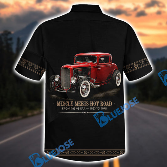 Bluejose Born In The Burnout Era - Personalized Name Car Hawaiian Shirt