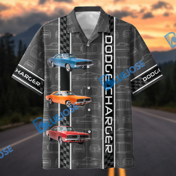 Bluejose Personalized Car Dodge Charger Classic Muscle Car Racing Hawaiian Shirt