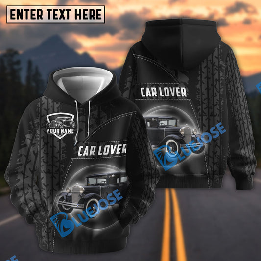 Bluejose Personalized Car Lover 1931 Ford Model A Tudor Sedan Classic Car Tire Tracks 3D Hoodie