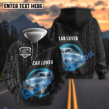 Bluejose Personalized Car Lover 1941 Willys Coupe Classic Car Tire Tracks 3D Hoodie