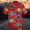 Bluejose Personalized Vintage Hot Rod Cars Red Geometric Hawaiian Shirt