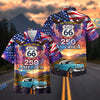 Bluejose 100 Years of Route 66 & America 250th Anniversary Vintage Car Patriotic Hawaiian Shirt