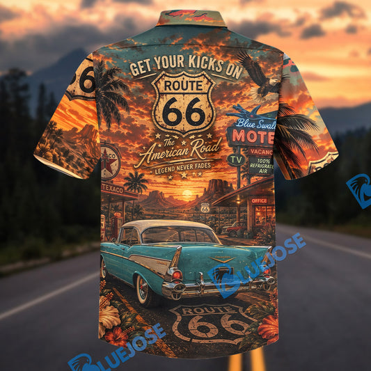 Bluejose Personalized Route 66 Classic Chevrolet Bel Air Hawaiian Shirt