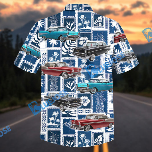 Bluejose Custom Car Retro Chevy Bel Air Aloha Shirt