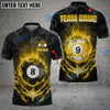 BlueJose Billiards Ball 8 And 9 Fire Flame Smoke Personalized Name, Team Name Unisex Shirt (6 Colors)
