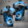 BlueJose Billiards Ball 8 Fire Paint Flow Personalized Name, Team Name Unisex Shirt ( 6 Colors )