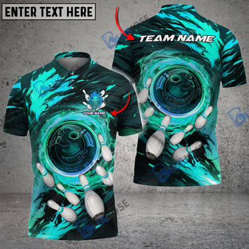 BlueJose Bowling And Pins Maximum Motivation Customized Name 3D Shirt (5 Colors)