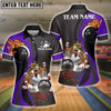 BlueJose Bowling And Pins Water Flow Customized Name 3D Shirt for Women