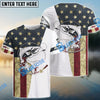Bluejose Chinook King Salmon American Flag Custom Long Sleeve Fishing Shirts, Patriotic Fishing Gifts
