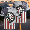 BlueJose Darts Board USA Flag Personalized Name, Team Name Shirt