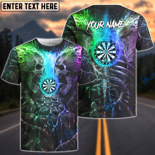 BlueJose Dart Skull Rainbow Personalized Name Shirt