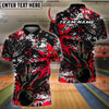 BlueJose Bowling And Pins Black Paint Splatters Customized Name 3D Shirt ( 6 Colors)