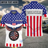 BlueJose USA Flag Dartboard Personalized Name, Team Name Shirt