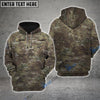 BlueJose Premium Multiple US Military Services Veteran Personalize Hoodie