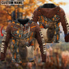 BlueJose Customized Name Elk Hunting Orange Pattern 3D Shirts