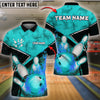 BlueJose Bowling And Pins Flame Smoke Ball Customized Name 3D Shirt (4 Colors)