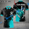 BlueJose Bowling And Pins Paint Style 2 Multicolor Customized Name 3D Shirt ( 4 Colors )