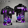 BlueJose Bowling And Pins Flame Smoke Customized Name 3D Shirt (6 Colors)