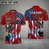 BlueJose Bowling And Pins Digital American Flag Pattern Customized Name 3D Shirt (4 Colors)