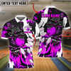 BlueJose Bowling And Pins Dragon Flame Pattern Customized Name 3D Shirt ( 6 Colors)