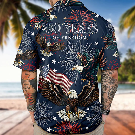 BlueJose USA 250th Anniversary Eagle 1776-2026 Hawaii Shirt