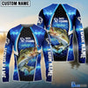 Bluejose Bass Fishing Blue Galaxy Custom Long Sleeve Performance Fishing Shirts