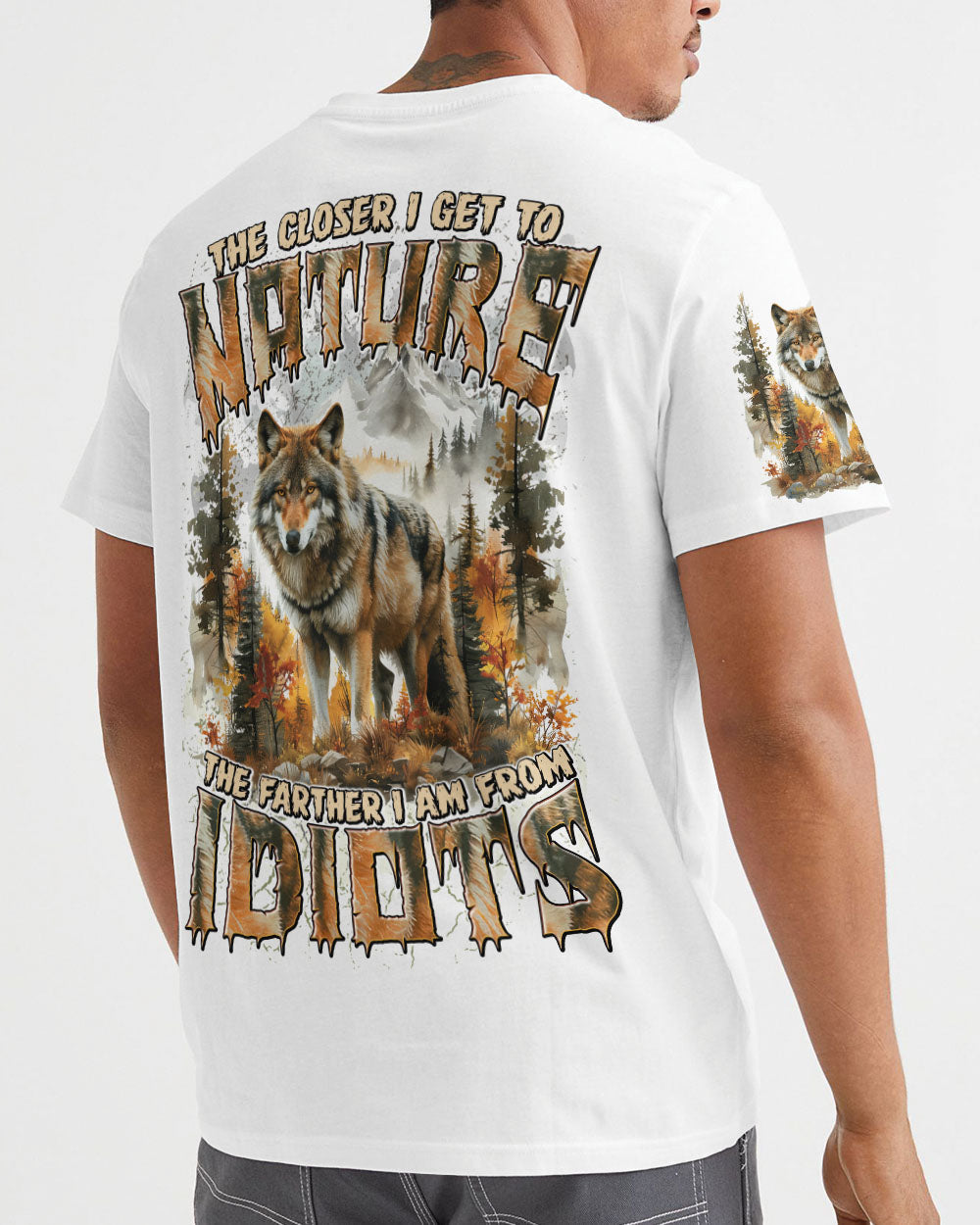 THE CLOSER I GET TO NATURE WOLF ALL OVER PRINT - TYTD0609241