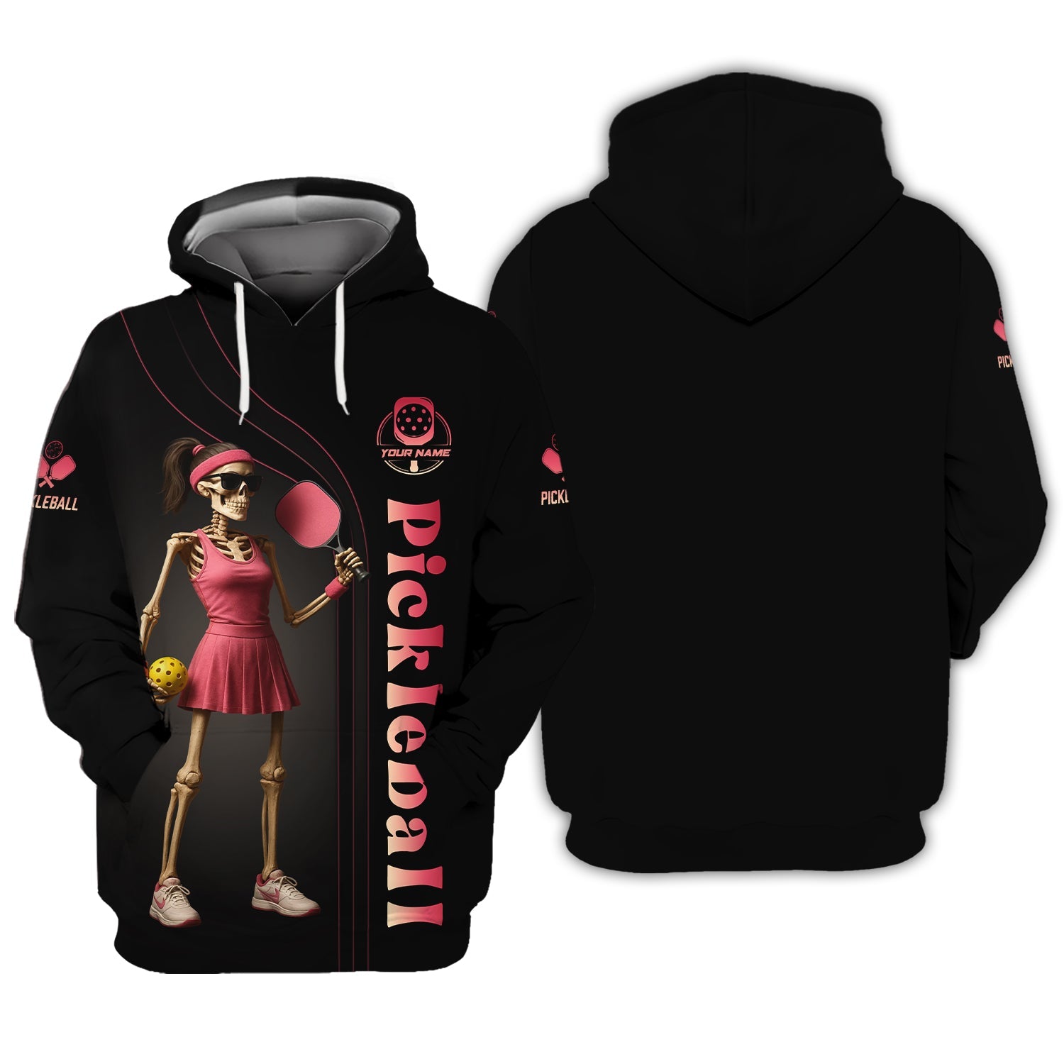 Custom Pickleball Shirt, Skeleton Pickleball Outfits Women, Funny Pickle Ball, Pickleball Team Polo, Gifts For Pickleball Players