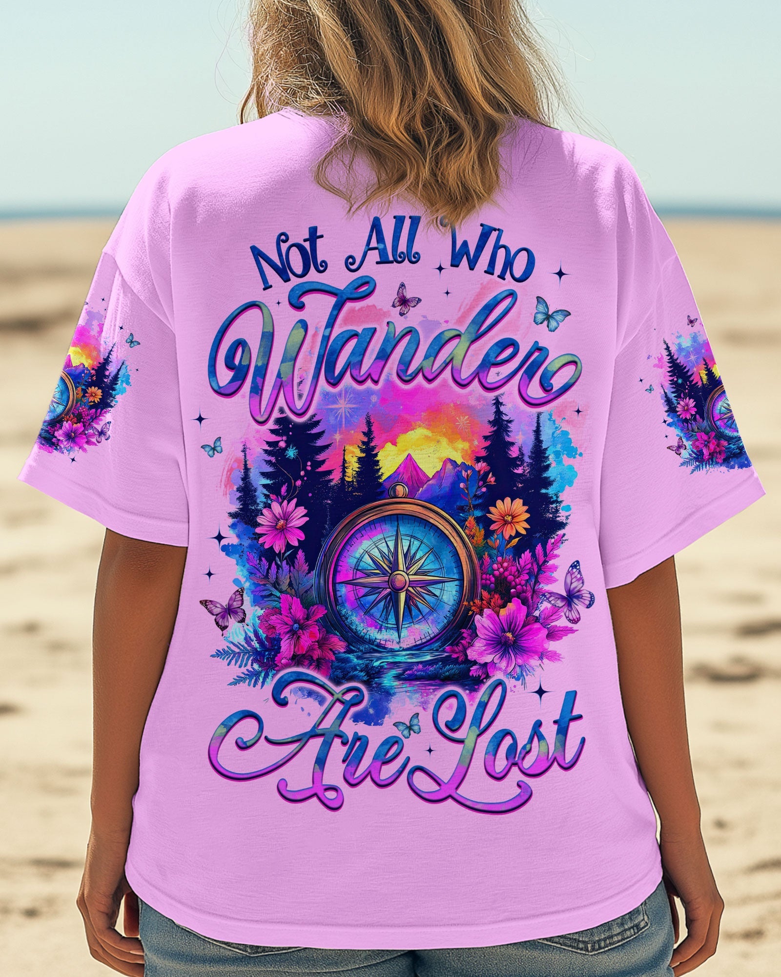 NOT ALL WHO WANDER ARE LOST COMPASS ALL OVER PRINT - TYQY1606254