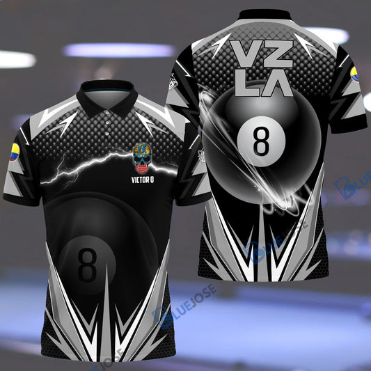 BlueJose Gray Big Bite Billards Personalized Name, Team Name Unisex Shirt