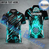 BlueJose Darts Flame Premium Tiger Pattern Personalized Name, Team Name Shirt (4 Colors)