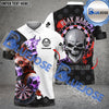 BlueJose Darts Skull Play Hard Personalized Name, Team Name Shirt (4 Colors)