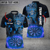 BlueJose Darts Flame Viking Warrior Skull Customized Name Shirt (4 Colors)