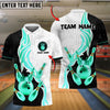 BlueJose Bowling And Pins Luxury Crown Multicolor Customized Name 3D Shirt (4 Colors)