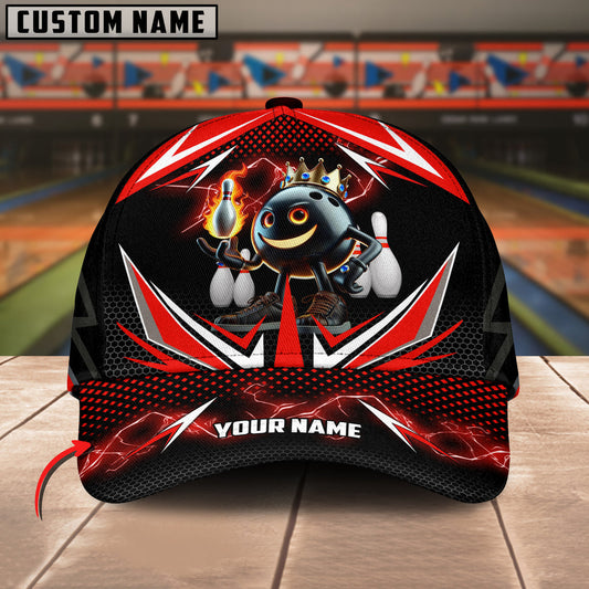 BlueJoses Bowling And Pins Thunder Funny Ball Personalized Name Cap