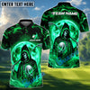 BlueJose Midnight Moon Grim Reaper Golf Polo Shirt, Customized Name & Team Name 3D Shirts (4 Colors)