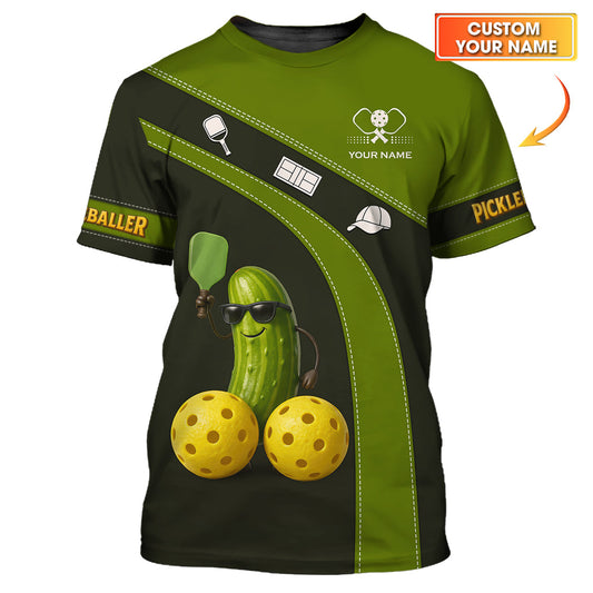 Funny Pickleball Shirt For Men's, Pickleballer Custom Name Shirts, Gift For Pickleball Lovers