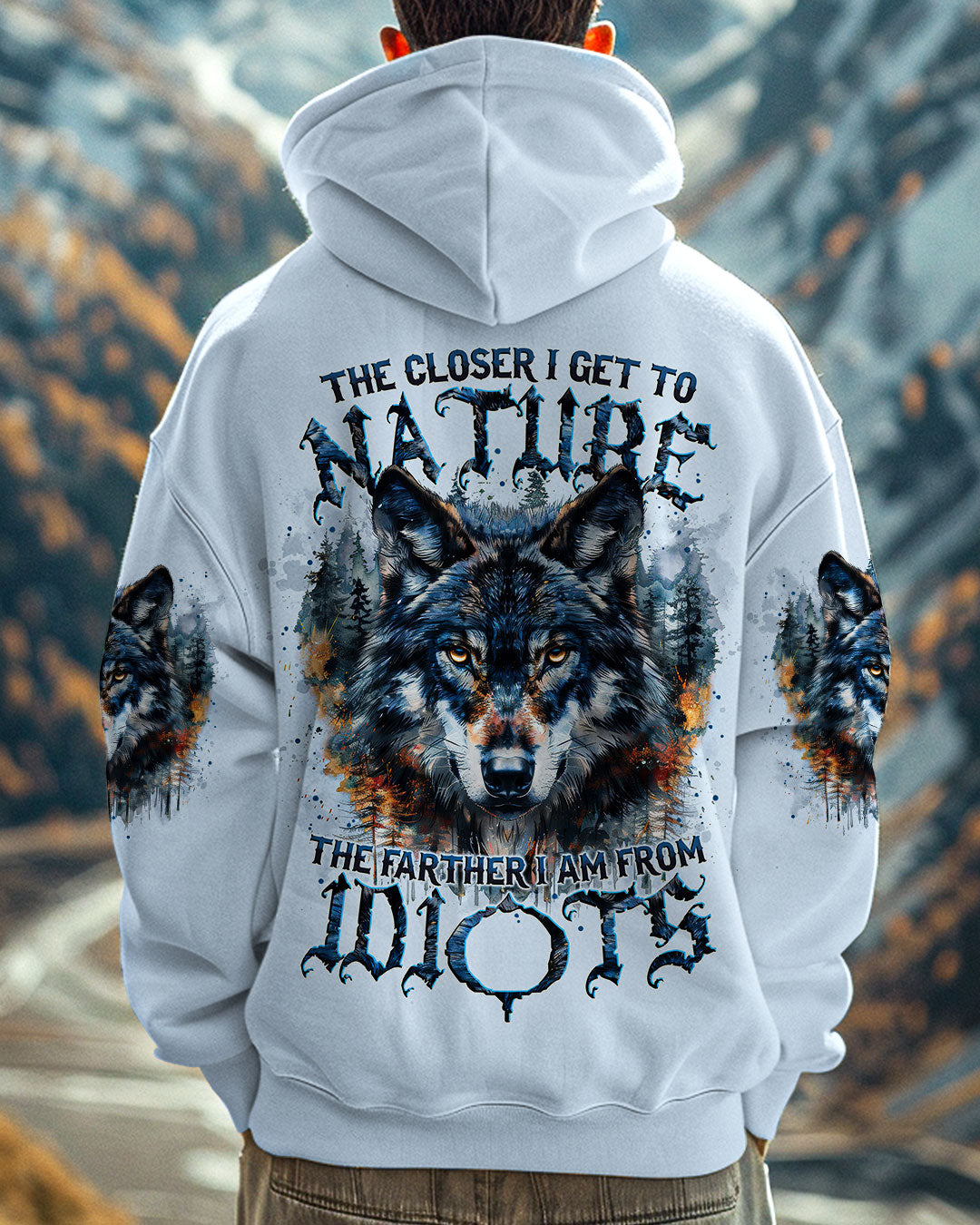 THE CLOSER I GET TO NATURE WOLF ALL OVER PRINT - TYTM0909242