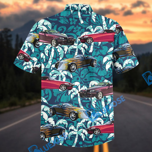 Bluejose Personalized Plymouth Prowler Car Retro Open Wheel Roadster Tropical Teal Hawaiian Shirt